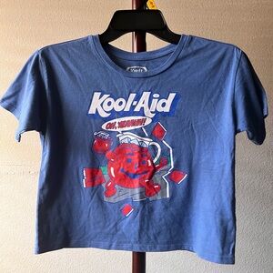 80’s MAD Engine Heather Blue Crop Top